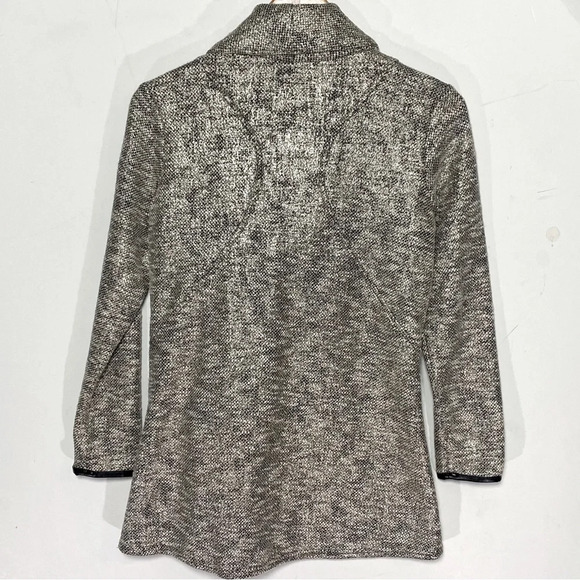 STELLA & DOT Women’s Rebel Gold Shimmer Knit Moto Jacket Zip Front Size XS - Picture 8 of 8